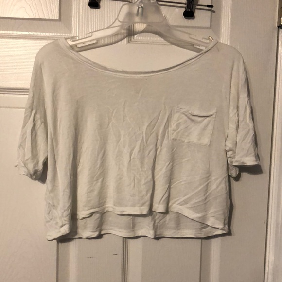 White pocket tee crop top - Picture 1 of 2